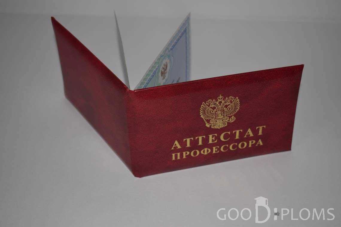Аттестат Профессора - Обратная Сторона период выдачи 2015-2020 -  Альметьевск