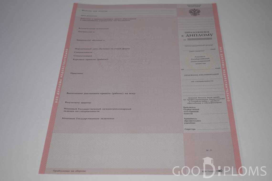 Приложение к Диплому Техникума период c 2003 по 2007 год - Альметьевск