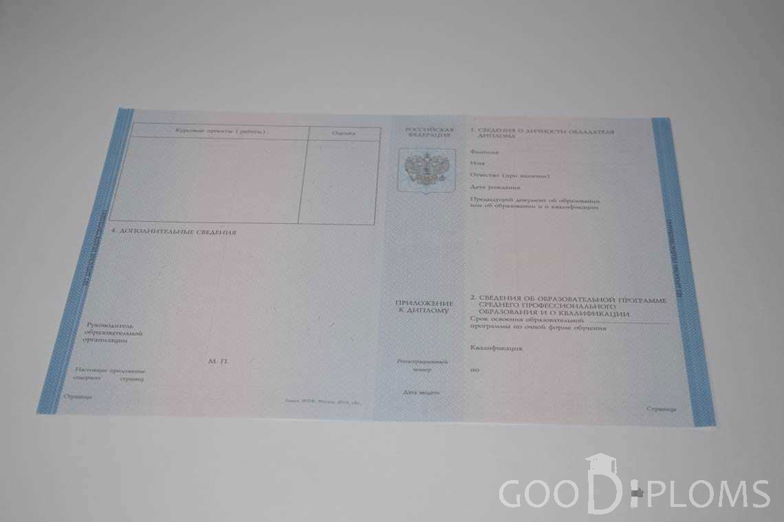 Приложение к Диплому Техникума период c 2014 по 2025 год - Альметьевск