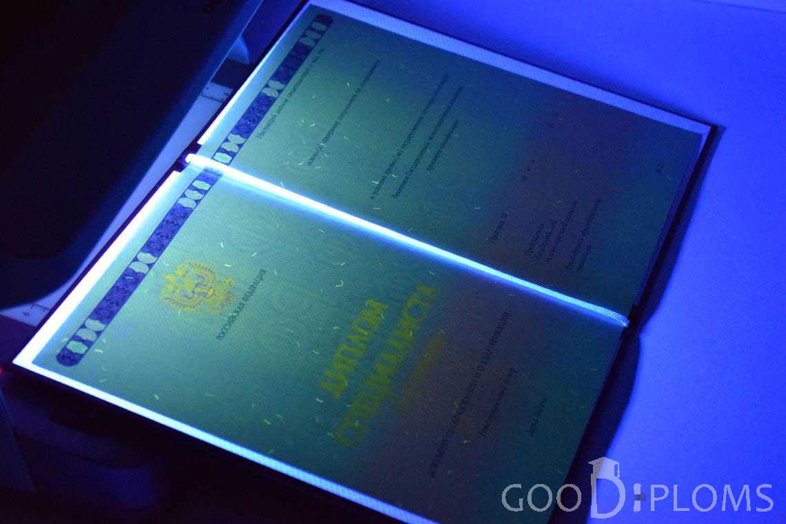 Бланк Диплома о Высшем Образовании с Отличием в Ультрафиолете - Альметьевск
