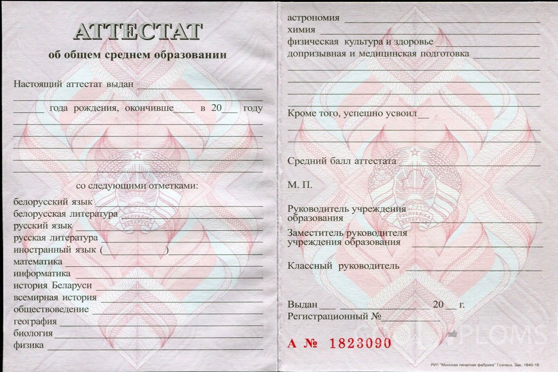 Белорусский аттестат за 11 класс - Альметьевск