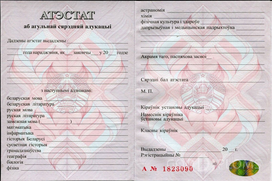 Белорусский аттестат за 11 класс - Альметьевск
